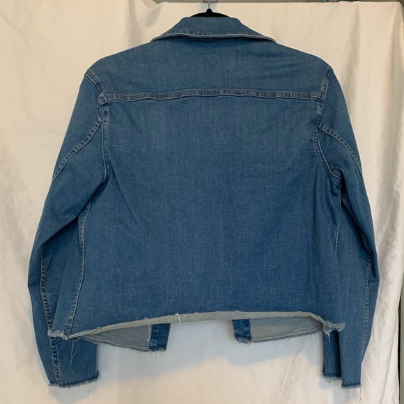 SOLD MOTHER Denim Straight A Fray Jean Jacket in Chill - Picture 4 of 8